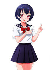 可愛い　美少女 イラストアニメ 漫画 立ち絵 笑顔 Girl Anime