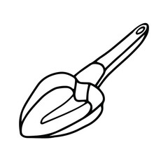Scoop with a handle. Doodle style. Vector image of an isolated element for the design.