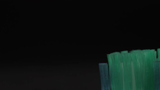 tooth brush with tooth paste macro shot 4k