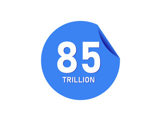 85 trillion texts on the blue sticker