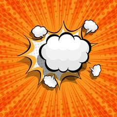 abstract comic, pop art background with blank speech bubble