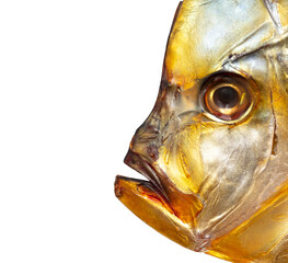 Smoked vomer fish isolated on white