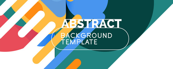 Modern geometric round shapes and dynamic lines, abstract background. Vector illustration for placards, brochures, posters and banners