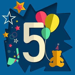 Happy birthday / Congratulations. 5 years / 5 months