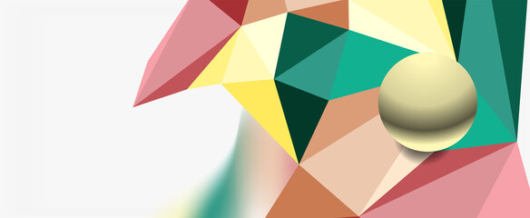 Trendy 3d geometric composition, design template for business or technology presentation, internet poster or web brochure cover