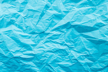 blue crumpled paper, abstract rough texture background