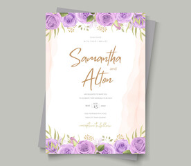 Modern wedding card with floral design