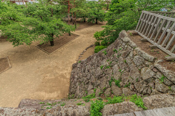 Fototapeta na wymiar 初夏の松代城の天守台から見た風景