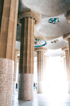 Architectural columns in Park Guell