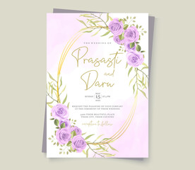 Modern wedding card with floral design