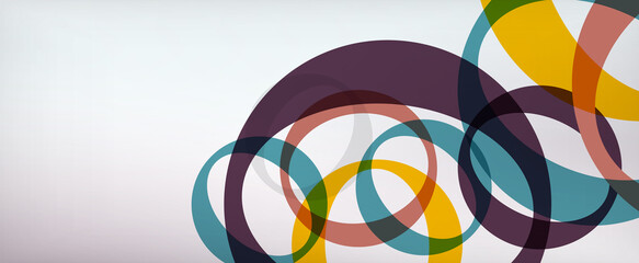 Obraz premium Ring geometric shapes, o letter repetition wallpaper. Abstract background for business or technology presentations, internet posters or web brochure covers