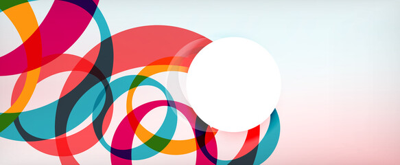 Ring geometric shapes, o letter repetition wallpaper. Abstract background for business or technology presentations, internet posters or web brochure covers