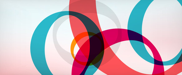 Ring geometric shapes, o letter repetition wallpaper. Abstract background for business or technology presentations, internet posters or web brochure covers