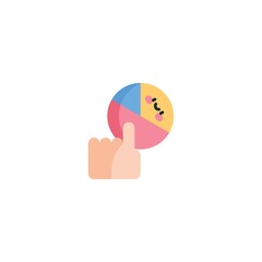 colored flat chart icon. infographic modern vector illustration. Pixel Perfect