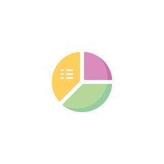 colored flat chart icon. infographic modern vector illustration. Pixel Perfect