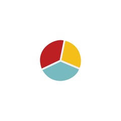 colored flat chart icon. infographic modern vector illustration. Pixel Perfect