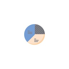 colored flat chart icon. infographic modern vector illustration. Pixel Perfect