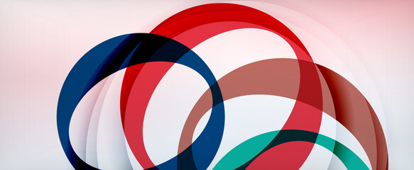 Obraz premium Ring geometric shapes, o letter repetition wallpaper. Abstract background for business or technology presentations, internet posters or web brochure covers