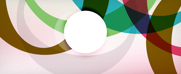 Obraz premium Ring geometric shapes, o letter repetition wallpaper. Abstract background for business or technology presentations, internet posters or web brochure covers