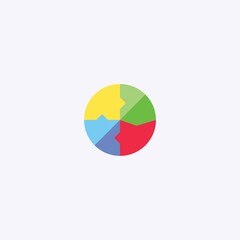 colored flat chart icon. infographic modern vector illustration. Pixel Perfect