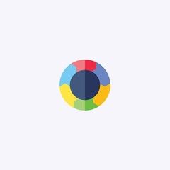 colored flat chart icon. infographic modern vector illustration. Pixel Perfect