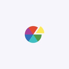 Fototapeta premium colored flat chart icon. infographic modern vector illustration. Pixel Perfect
