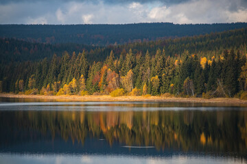dam reservoir in the Jizera Mountains