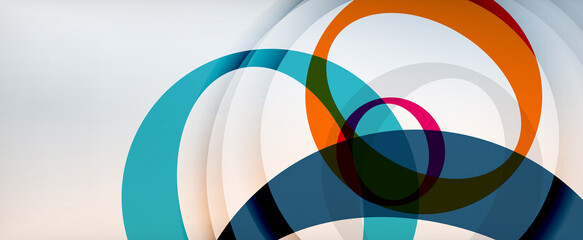 Ring geometric shapes, o letter repetition wallpaper. Abstract background for business or technology presentations, internet posters or web brochure covers