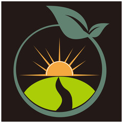 Nature leaf logo design template