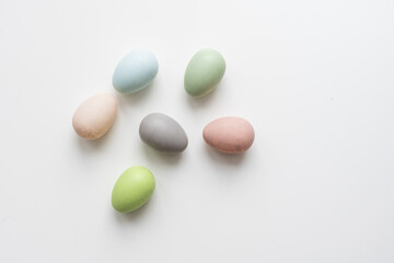Colorful Easter eggs on a white background
