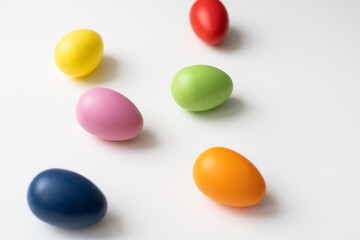 Colorful Easter eggs on a white background