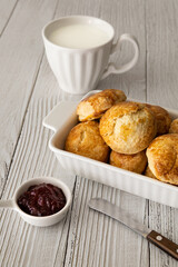 homemade scones with a cup of milk