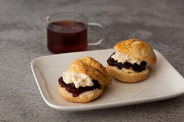 homemade scones with black tea