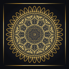 Luxury and Royal Ornamental Mandala Design in Golden Color with the background  Vector Illustration