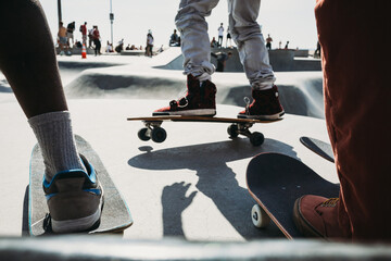Closeup of skateboard by skate pool © Cavan