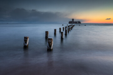 Fototapeta premium Winter landscape at the sea in Poland.