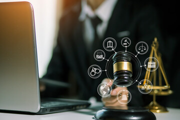 justice and law concept.Male judge Consultation and legal concepts, lawyers, 