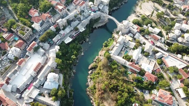 Flight over Mostar in Bosnia and Herzegovina