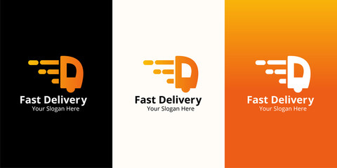 Fototapeta premium Delivery Logo designs Template. Illustration vector graphic of motion speed and letter D logo design concept. Perfect for,Delivery service, Delivery express logo design. 