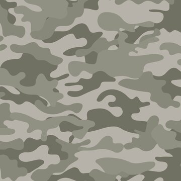 Camouflage seamless pattern background, Classic clothing style masking camo repeat print.  illustration web design and clothes in grey and green color