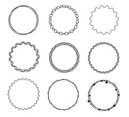 Set of circle frames for logo element