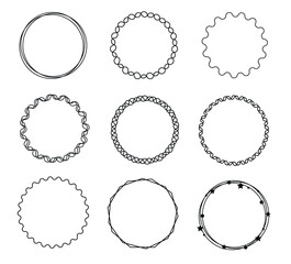 Set of circle frames for logo element
