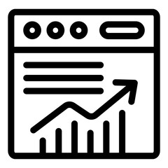 
Chart and graph denoting linear icon of website analytics 
