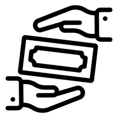 
Dollar with hands denoting linear icon of funds, editable vector 
