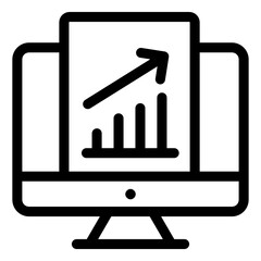 
Digital analytics in linear icon,editable vector 
