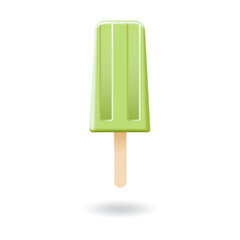 Green ice cream stick or popsicle mockup template.