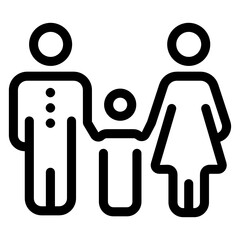 
A line icon of a perfect family in editable design
