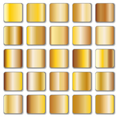 Golden gradient collection. Vector illustration