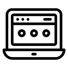 
Website password in linear style icon, editable vector 
