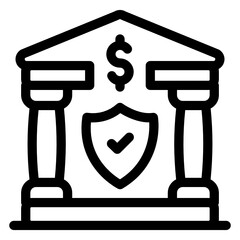 
Bank security linear style editable vector 
